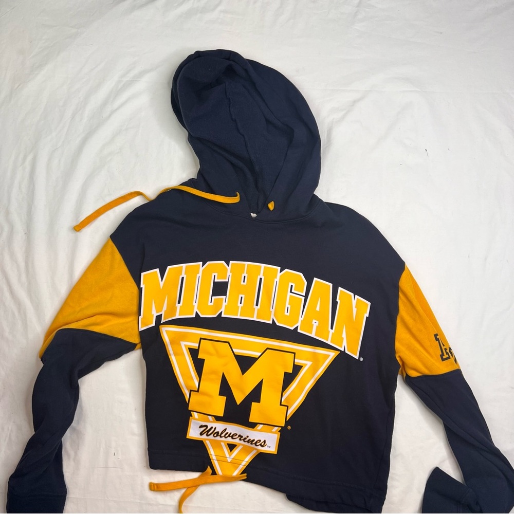 PINK Victoria's Secret 5th & Ocean Pullover Hoodie Michigan Wolverines S 040524